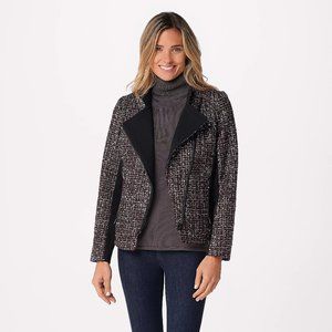 Women's Tweed Motorcycle Jacket w/ Side Panels